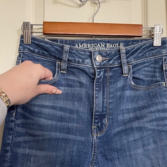 American Eagle Womens Dark Wash Super Hi-Rise Jegging Skinny Jeans Size 2 Short - Picture 5 of 10